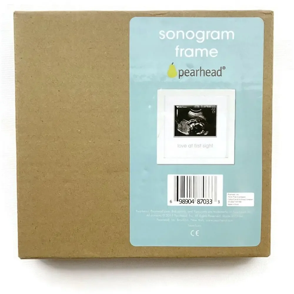 Pearhead Love at First Sight Sonogram Frame Ultrasound Nursery Decor 6.75x6.75